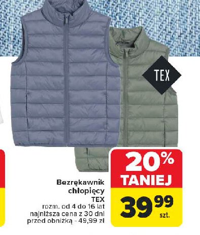 Bezrękawnik chłopięcy 4-16 lat Tex promocja w Carrefour