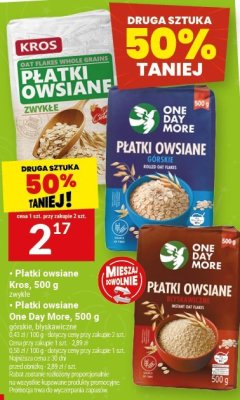 Płatki owsiane zwykłe Kros, 500 g promocja w Twój Market