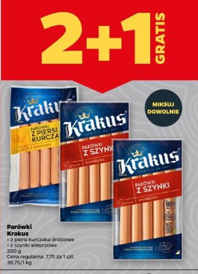 Parówki Krakus z piersi kurczaka drobiowe promocja w Netto