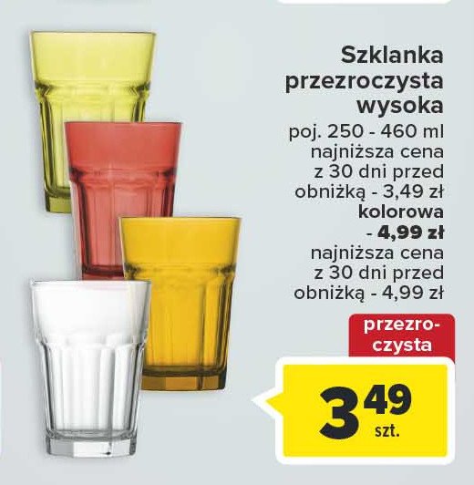 Szklanka wysoka kolorowa promocja