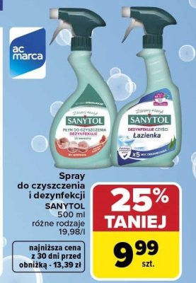 Spray do czyszczenia i dezynfekcji SANYTOL 500 ml różne rodzaje promocja w Carrefour
