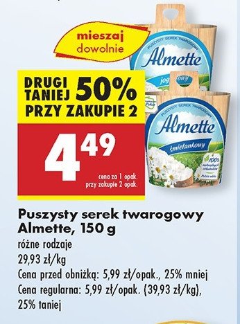 Kremowy serek śmietankowy Almette promocja w Biedronka