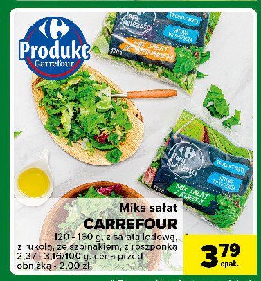 Mix sałat ze szpinakiem Carrefour targ świeżości promocja