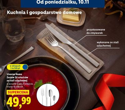 Zestaw 24 sztućców ze stali szlachetnej Livarno Home promocja w Lidl