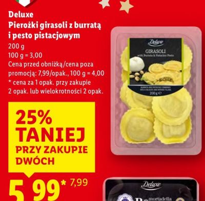 Pierożki girasoli z burratą i pesto pistacjowym  promocja w Lidl