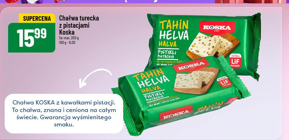 Chałwa pistacjowa Koska promocja