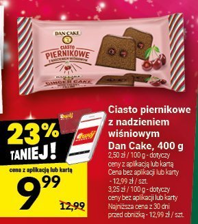 Ciasto piernikowe z nadzieniem wiśniowym Dan Cake, 400 g promocja w Twój Market