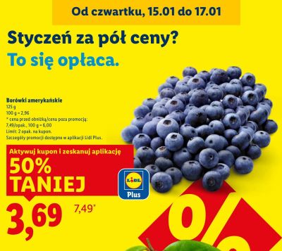 Borówki amerykańskie promocja w Lidl