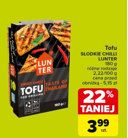 Tofu sweet chilli Lunter promocja