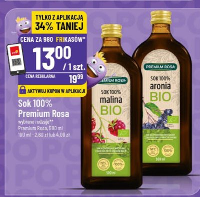 Sok 100% Premium Rosa aronia lub malina BIO promocja w POLOmarket