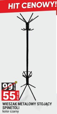 Wieszak metalowy stojący SPINETOLI kolor czarny promocja w Merkury Market