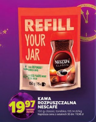 Kawa rozpuszczalna Nescafé classic, torebka promocja w Stokrotka