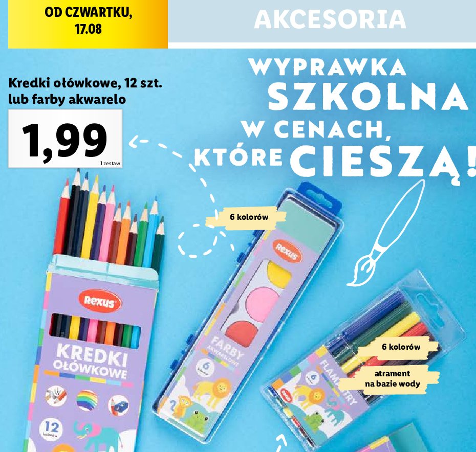 Farby akwarelowe 6 kolor贸w Rexus promocja