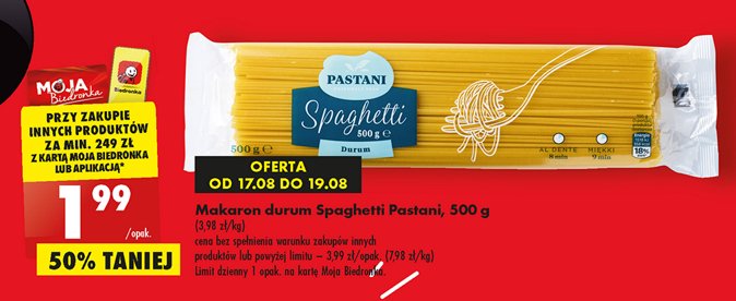 Makaron spaghetti Pastani promocja