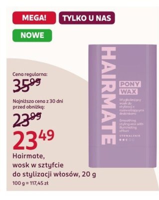 Wosk w paście do stylizacji włosów, 20 g promocja w Rossmann