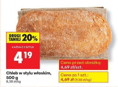 Chleb w stylu włoskim, 500 g promocja w Biedronka