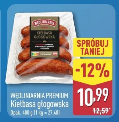Kiełbasa głogowska WĘDLINIARNIA PREMIUM promocja w Aldi