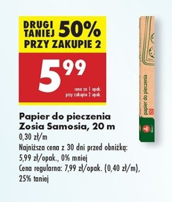 Papier do pieczenia 20 m Zosia samosia promocja
