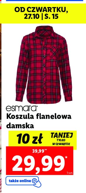 Koszula flanelowa damska Esmara promocja