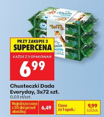 Chusteczki Looney Tunes Dada Everyday, 7x72 szt. promocja w Biedronka