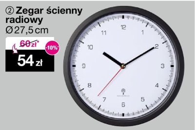 Zegar ścienny radiowy Ø27,5cm promocja w Woolworth