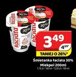 Śmietanka łaciata 30% Mlekpol 200ml promocja w Delfin
