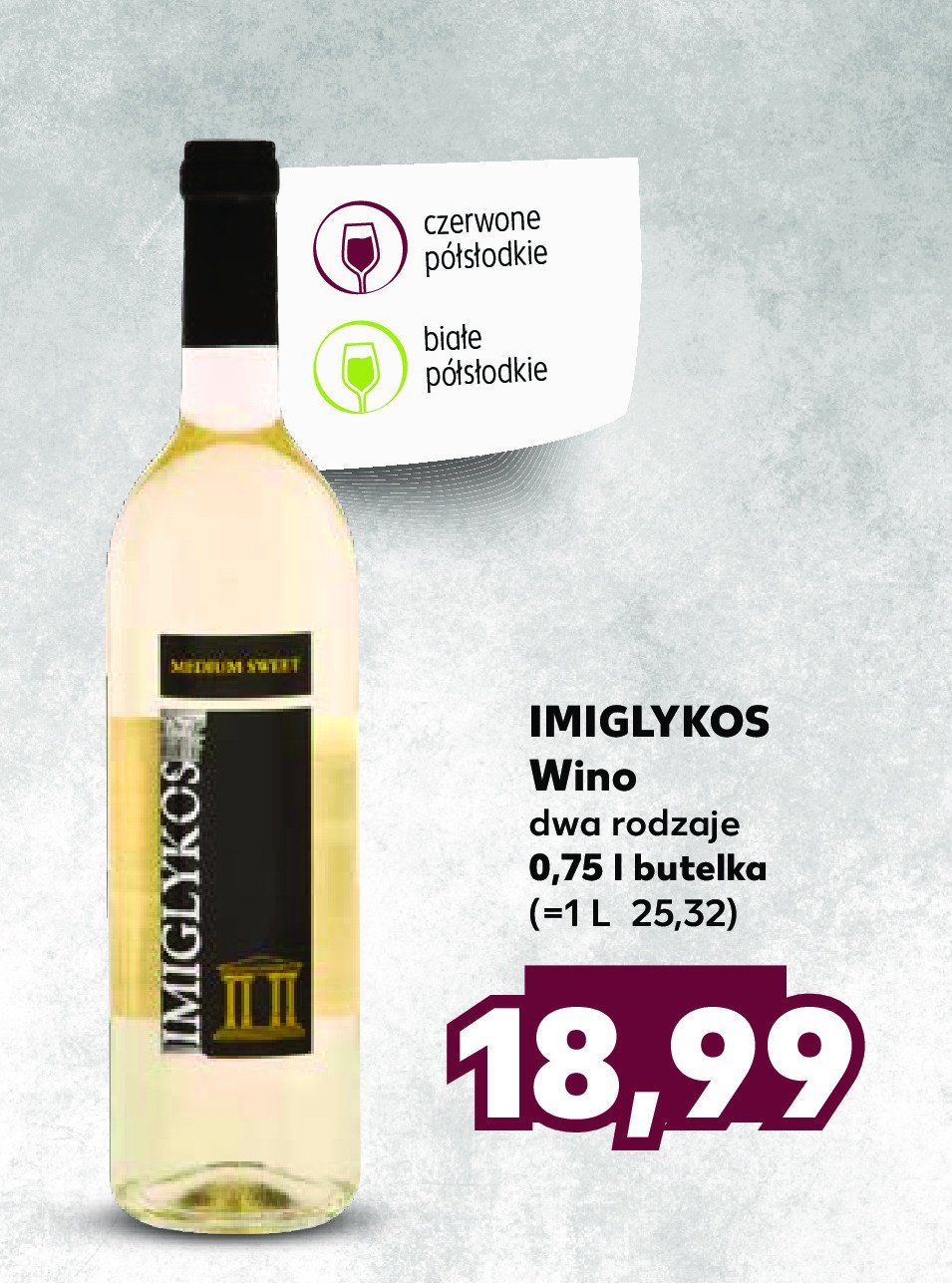 Wino Imiglykos melritos medium sweet white promocja