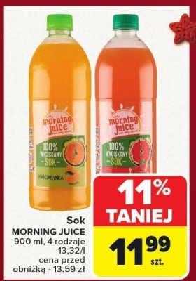 Sok Morning Juice mandarynka promocja w Carrefour Market