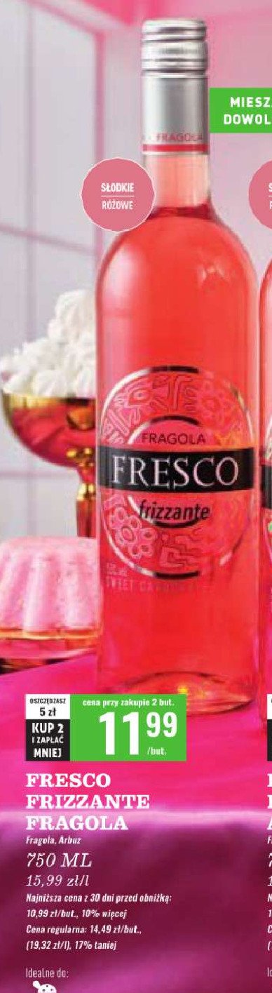 Wino Fresco frizzante fragola promocja