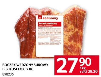 Boczek wędzony surowy bez kości ok. 2 kg economy promocja w Selgros