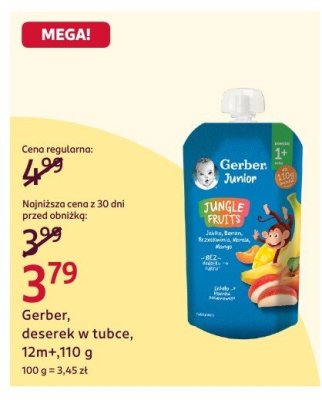Deserek w tubce Gerber, 12m+, 110 g promocja w Rossmann