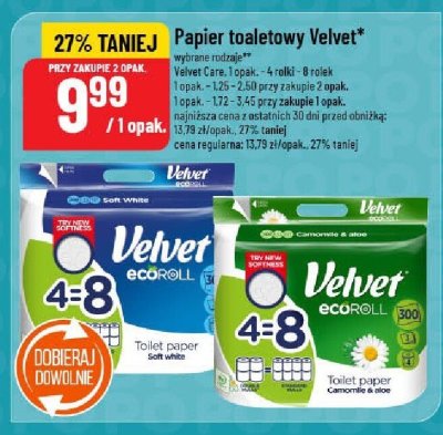 Papier toaletowy Velvet promocja w POLOmarket