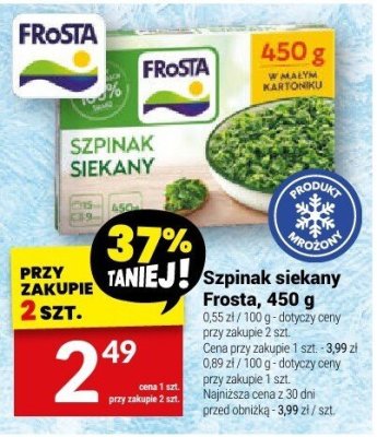 Szpinak Szpinak siekany Frosta, 450 g promocja w Twój Market