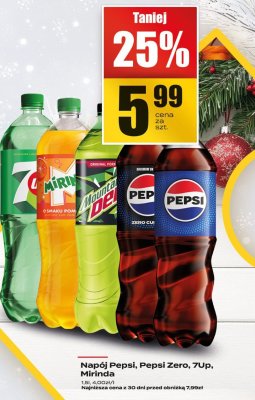 Napój Pepsi, Pepsi Zero, 7Up, Mirinda różne rodzaje promocja w Supeco