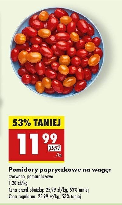 Pomidory papryczkowe czerwone promocja w Biedronka