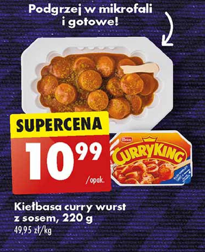 Kiełbaski curry wurst z sosem MEICA promocja w Biedronka