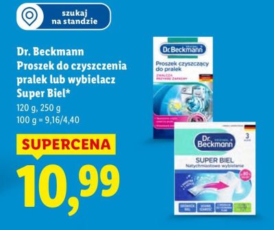 Proszek Dr. Beckmann do czyszczenia pralek lub wybielacz Super Biel promocja w Lidl