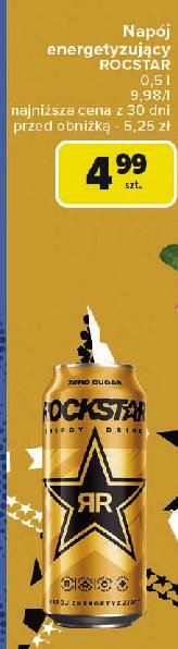 Napój energetyczny original zero Rockstar energy drink promocja w Carrefour