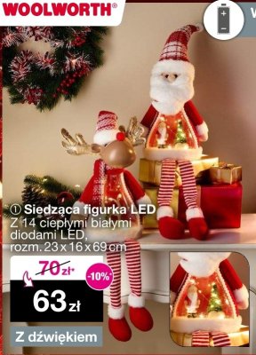Siedząca figurka LED Z 14 ciepłymi białymi diodami LED rozm. 23 x 16 x 69 cm promocja w Woolworth
