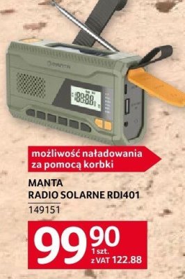 Radio solarne Manta RDI401 promocja w Selgros