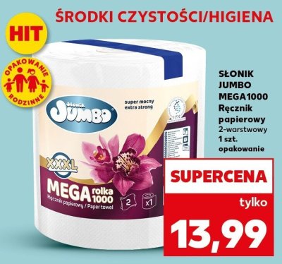 Ręcznik papierowy Mega 1000, 2-warstwowy promocja w Kaufland