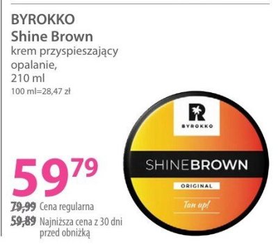 Krem przyspieszający opalanie BYROKKO Shine Brown promocja w Hebe