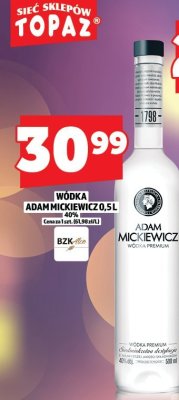 Wódka Adam Mickiewicz 40% 0.5L promocja w TOPAZ