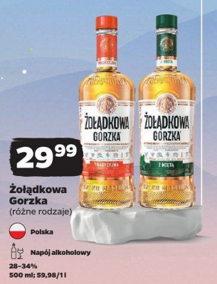 Napój alkoholowy Żołądkowa Gorzka Tradycyjna promocja w Netto