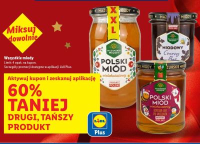 Miód Wszystkie miody Mazurskie Miody promocja w Lidl
