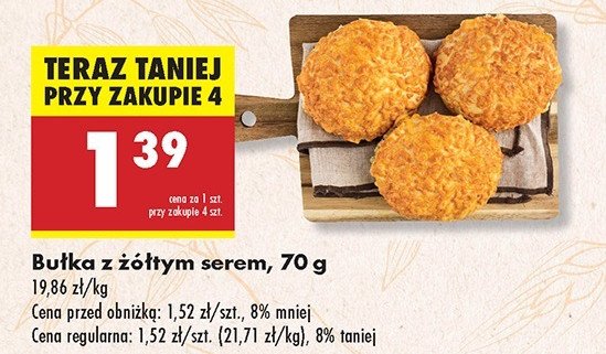 Bułka z żółtym serem promocja w Biedronka