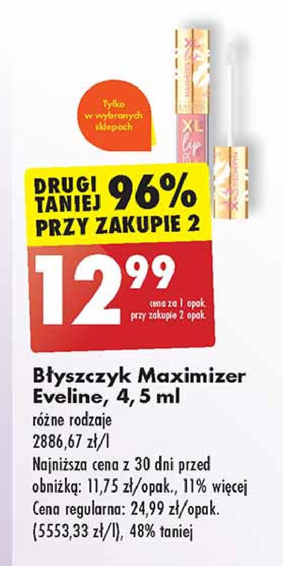 Błyszczyk do ust 04 majorca Eveline maximizer promocja