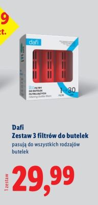 Zestaw 3 filtrów Dafi do butelek promocja w Lidl