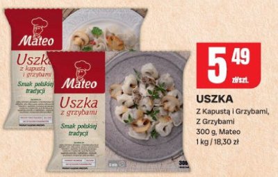 Uszka z Kapustą i Grzybami, Z Grzybami 300g Mateo promocja w Chorten