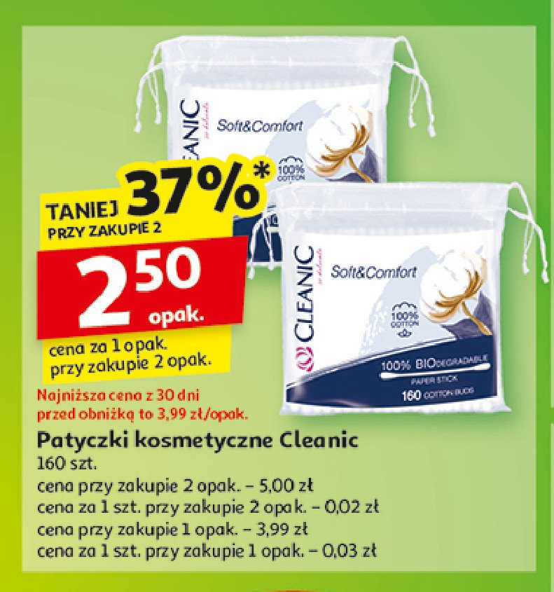 Patyczki higieniczne soft & comfort Cleanic promocja